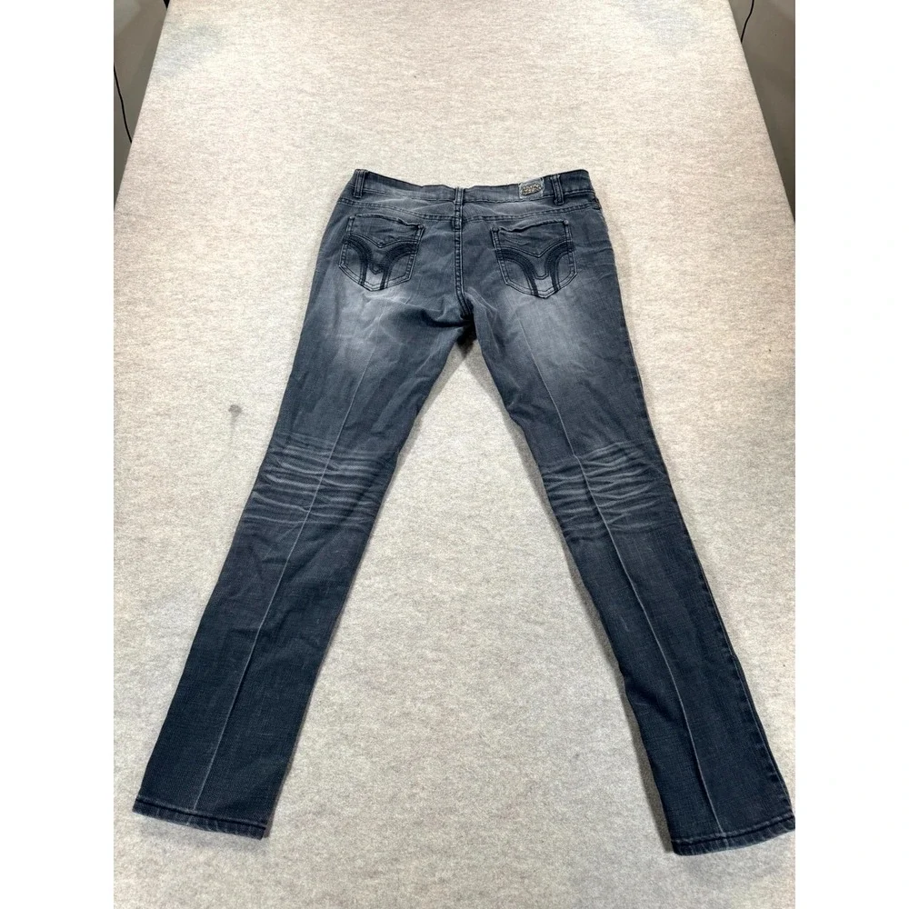 Sean John Jeans Mens 30 Gray Denim Logo Cotton Stretch Skinny Leg Distressed